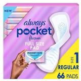 Always Pocket FlexFoam Regular Pads with Wings, 66