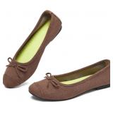 Size 9 Waluzs Ballet Flats Shoes for Women Suede D