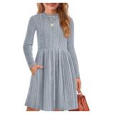 Size 8/9 GRAY Arshiner Girls Dresses Long Sleeve A