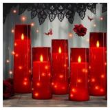 Enido 9 Pc Flameless LED Candles with Remote & Tim