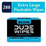 DUDE Wipes Unscented XL Flushable Wipes, 6 Flip-To