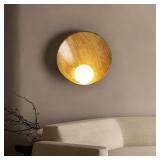 Farmhouse Wall Sconce,Wood Grain Finish Resin Wall