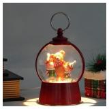 Christmas Snow Globe Lantern with Swirling Glitter