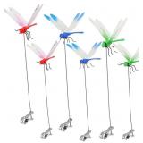 LOT OF 4   6 Pack Dragonfly Clip,3D Dragonfly Gard