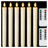 Homemory Real Wax LED Flameless Taper Candles with
