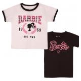 Barbie Girls T-Shirts 2-Pack, Short Sleeve Tees 2-
