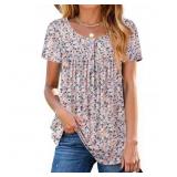 XL Fantaslook Women Tunic Tops Casual Henley Short