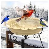 Heated Bird Bath for Deck Railing, Powerful 100W T
