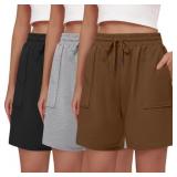 Size SMALL MOSHU 3 Pack Shorts for Women Cotton Dr
