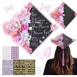 Lot Of 2 Knitgrip Pre-assembled Graduation Cap Dec