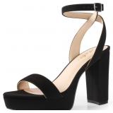 Ankis Platform Heels for Women 4 Inches Chunky Hee