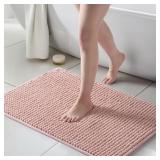 FRESHMINT Thick Chunky Chenille Bathroom Rug, Dust