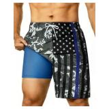 Size 2XL Mens Swim Trunks 9 Inch Long Board Shorts