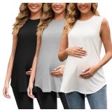 Size Medium GINKANA 3 Pack Maternity Tank Tops Sle