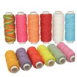 12 Colors Wax Thread Waxed Cords Polyester Leather