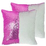 Lot Of 2 Sublimation Sequin Pillow Covers, 16x16 I