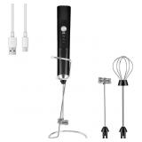 Milk Frother Handheld + Stand Rechargeable 2000mAH