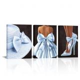 Visual Art Decor Bow Canvas Wall Art Girl Room Bat