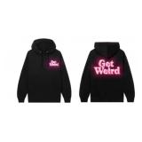 Med Unisex Adult Get Weird Neon Hoodie-black