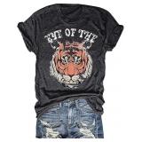 Eye of The Tiger Shirt Women Vintage Tiger Printed