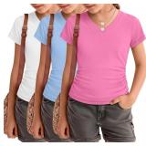 Size 7/8 LOT OF 2   3 Pack Girls V Neck Shirts Sum