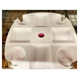 17 Inch Beach Umbrella Table Tray with 4 Cup Holde