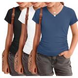 Size 11/12 3 Pack Girls V Neck Shirts Summer | Sho