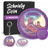 LOT OF 2 Sobriety Recovery Coin 3 Month Set - Monu