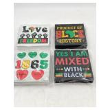 Black history month wooden signs , 6x6 4 pack all