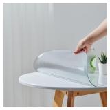 Frosted Round Table Cover Protector 12 Inch, 1.5mm