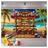 BlissYard Tiki Bar Aloha Banner 71x43 Inches Hawai