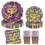 LOT OF 2 Mardi Gras Decorations Party Supplies Set