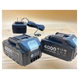 2-pack 4,000mAh batteries with charger