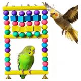 Bird Swing Toys - Dual-Layer Parrot Swing with Per