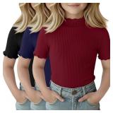 Size 5-6 years 3 Pack Girls Mock Turtleneck Shirts
