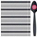 Prestee 300 Black Plastic Spoons Bulk - Durable Di
