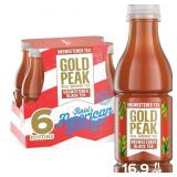 Gold Peak Tea, Unsweet Tea, 16.9 fl oz, 6 Pack