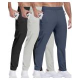 Size XL 3 Pack Mens Athletic Hiking Pants with Zip