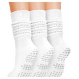 3 Pairs Grip Pilates Socks for Women, Non Slip Yog