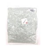 Size Medium Caracilia white & green stripe half sl