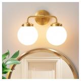 Bathroom Light Fixtures 14in 2-Light Brushed Gold