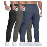 Size 2XL 3 Pack Mens Athletic Hiking Pants with Zi