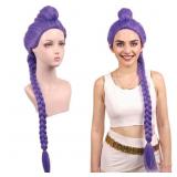 ColorGround Long Purple Braid Cosplay Wig for Hall