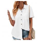 Size 2XL-Fantaslook Womens Button Down Shirts Lape