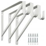 Heavy Duty Closet Shelf and Rod Brackets (White, 3