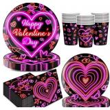 LOT OF 2 Valentines Day Plates and Napkins Sets: 9