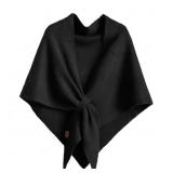 (BROWN) Pashmina Shawl Wraps for Women Fleece Knit