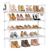 LANTEFUL 4 Tier Shoe Rack for Closet Shoe Organize