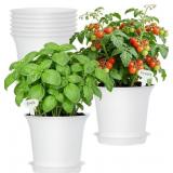Oliz Planter Pots 8 Packs, 7.2 Inches Flower Pots