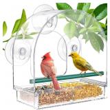 SUNALLY Window Bird Feeder Outdoors, Clear Feeders